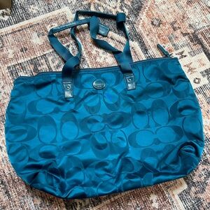 COACH SIGNATURE GETAWAY NYLON PACKABLE WEEKENDER TOTE BAG 77321